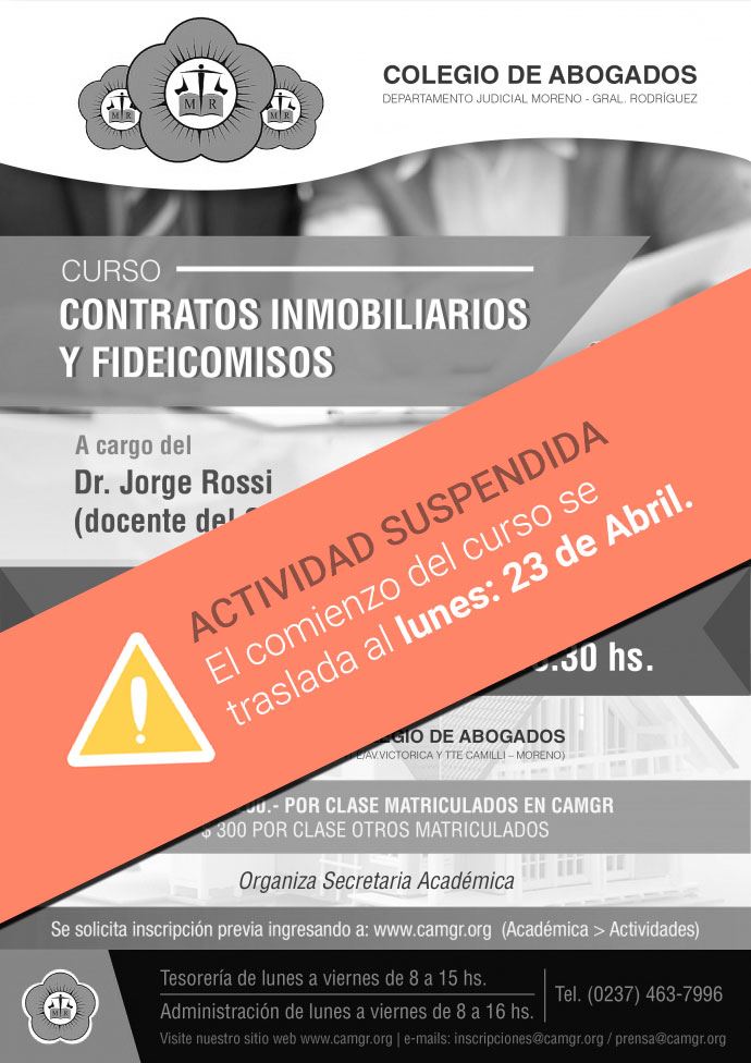 CURSO - CONTRATOS INMOBILIARIOS Y FIDEICOMISOS